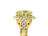 Yellow gold Fancy Yellow Oval Cut Diamond Solitaire Ring with Hidden Halo and Pavé Band_32