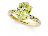 Yellow gold Fancy Yellow Oval Cut Diamond Solitaire Ring with Pavé Band and Four-Prong Setting_45