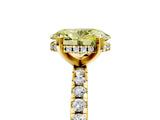 Yellow gold Fancy Yellow Oval Cut Diamond Solitaire Ring with Pavé Band and Four-Prong Setting_49