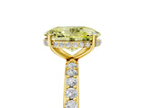 Yellow gold Fancy Yellow Oval Cut Diamond Solitaire Ring with Pavé Band and Hidden Halo_23