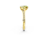 Yellow gold Fancy Yellow Oval Cut Diamond Solitaire Ring with Pavé Band and Prong Setting_14