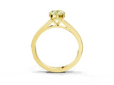 Yellow gold Fancy Yellow Oval Cut Diamond Solitaire Ring with Pavé Band and Prong Setting_15