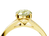 Yellow gold Fancy Yellow Oval Cut Diamond Solitaire Ring with Pavé Band and Prong Setting_16