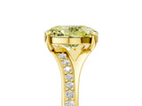 Yellow gold Fancy Yellow Oval Cut Diamond Solitaire Ring with Pavé Band and Prong Setting_17