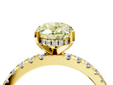 Yellow gold Fancy Yellow Oval Cut Diamond Solitaire Ring with Round  Pavé Band and Four-Prong Setting_40