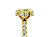 Yellow gold Fancy Yellow Oval Cut Diamond Solitaire Ring with Round  Pavé Band and Four-Prong Setting_41