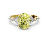 Yellow gold Fancy Yellow Oval Cut Diamond Solitaire Ring with Side Stones and Four-Prong Setting_83