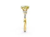 Yellow gold Fancy Yellow Oval Cut Diamond Solitaire Ring with Side Stones and Four-Prong Setting_85