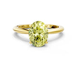 Yellow gold Fancy Yellow Oval Cut Diamond Solitaire Ring with Six-Prong Setting and Classic Band_273