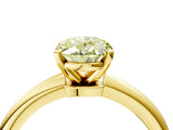 Yellow gold Fancy Yellow Oval Cut Diamond Solitaire Ring with Six-Prong Setting and Classic Band_277