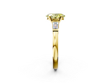 Yellow gold Fancy Yellow Oval  Cut Diamond Solitaire Ring with Tapered Baguette Accents and Four-Prong Setting_47