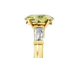 Yellow gold Fancy Yellow Oval  Cut Diamond Solitaire Ring with Tapered Baguette Accents and Four-Prong Setting_50