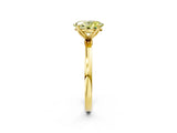 Yellow gold Fancy Yellow Oval Cut Diamond Solitaire Ring with Thin Band and Prong Setting_14