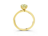 Yellow gold Fancy Yellow Oval Cut Diamond Solitaire Ring with Thin Band and Prong Setting_15