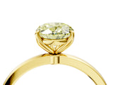 Yellow gold Fancy Yellow Oval Cut Diamond Solitaire Ring with Thin Band and Prong Setting_16