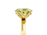 Yellow gold Fancy Yellow Oval Cut Diamond Solitaire Ring with Thin Band and Prong Setting_17