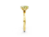 Yellow gold Fancy Yellow Oval Cut Diamond Solitaire Ring with Thin Band and Prong Setting_26