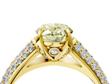 Yellow gold Fancy Yellow Oval Cut Diamond Solitaire Ring with Three-Row Pavé Band and Four-Prong Setting_41