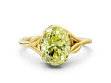 Yellow gold Fancy Yellow Oval Cut Diamond Solitaire Ring with Twist Band and Four-Prong Setting_57