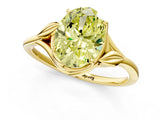 Yellow gold Fancy Yellow Oval Cut Diamond Solitaire Ring with Twist Band and Four-Prong Setting_58