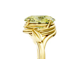 Yellow gold Fancy Yellow Oval Cut Diamond Solitaire Ring with Twist Band and Four-Prong Setting_62