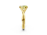 Yellow gold Fancy Yellow Oval Cut Diamond Solitaire Twist Band Prong Setting Ring_81