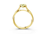 Yellow gold Fancy Yellow Oval Cut Diamond Solitaire Twist Band Prong Setting Ring_82
