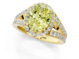 Yellow gold Fancy Yellow Oval Cut Diamond Split Shank Halo Ring with Four-Prong Setting_59