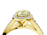 Yellow gold Fancy Yellow Oval Cut Diamond Split Shank Halo Ring with Four-Prong Setting_62