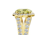 Yellow gold Fancy Yellow Oval Cut Diamond Split Shank Halo Ring with Four-Prong Setting_63