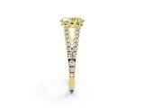 Yellow gold Fancy Yellow Oval Cut Diamond Split Shank Pavé Engagement Ring with Four-Prong Setting_62