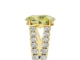 Yellow gold Fancy Yellow Oval Cut Diamond Split Shank Pavé Engagement Ring with Four-Prong Setting_65