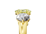 Yellow gold Fancy Yellow Oval Cut Diamond Three-Stone Ring with Prong Setting and Classic Band_107