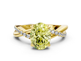 Yellow gold Fancy Yellow Oval  Cut Diamond Twist Band Solitaire with Prong Setting_24