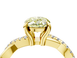 Yellow gold Fancy Yellow Oval  Cut Diamond Twist Band Solitaire with Prong Setting_28