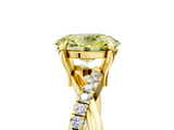 Yellow gold Fancy Yellow Oval  Cut Diamond Twist Band Solitaire with Prong Setting_29