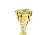 Yellow gold Fancy Yellow Oval  Cut Diamond Twisted Band Engagement Ring with Prong Setting_8