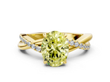 Yellow gold Fancy Yellow Oval  Cut Diamond Twisted Band with Pavé Setting and Four-Prong Setting_20
