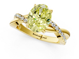 Yellow gold Fancy Yellow Oval  Cut Diamond Twisted Band with Pavé Setting and Four-Prong Setting_21