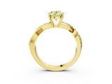 Yellow gold Fancy Yellow Oval  Cut Diamond Twisted Band with Pavé Setting and Four-Prong Setting_23