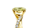 Yellow gold Fancy Yellow Oval  Cut Diamond Twisted Band with Pavé Setting and Four-Prong Setting_25