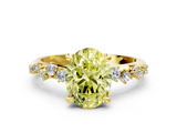 Yellow gold Fancy Yellow Oval  Cut Diamond Vine Band with Four-Prong Setting_71