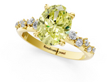 Yellow gold Fancy Yellow Oval  Cut Diamond Vine Band with Four-Prong Setting_72