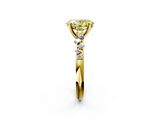 Yellow gold Fancy Yellow Oval  Cut Diamond Vine Band with Four-Prong Setting_73