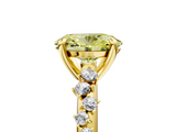 Yellow gold Fancy Yellow Oval  Cut Diamond Vine Band with Four-Prong Setting_76