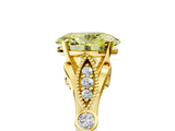 Yellow gold Fancy Yellow Oval  Cut Diamond with Milgrain Marquise and Bezel Accents on a Solitaire Band with Prong Setting_219
