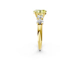 Yellow gold Fancy Yellow Oval  Cut Five-Stone Prong Set Diamond Ring with Classic Band_45