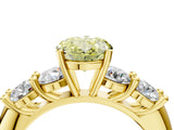 Yellow gold Fancy Yellow Oval  Cut Five-Stone Prong Set Diamond Ring with Classic Band_47