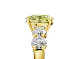 Yellow gold Fancy Yellow Oval  Cut Five-Stone Prong Set Diamond Ring with Classic Band_48