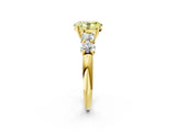 Yellow gold Fancy Yellow Oval  Cut Five-Stone Prong Set Diamond Ring with Classic Band_57